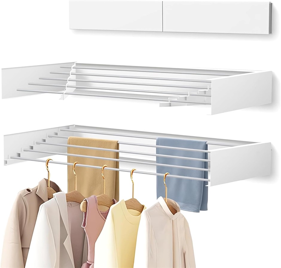 DESIGNING FURNITURE Laundry Drying Rack Collapsible, Wall Mounted, 80CM Wid