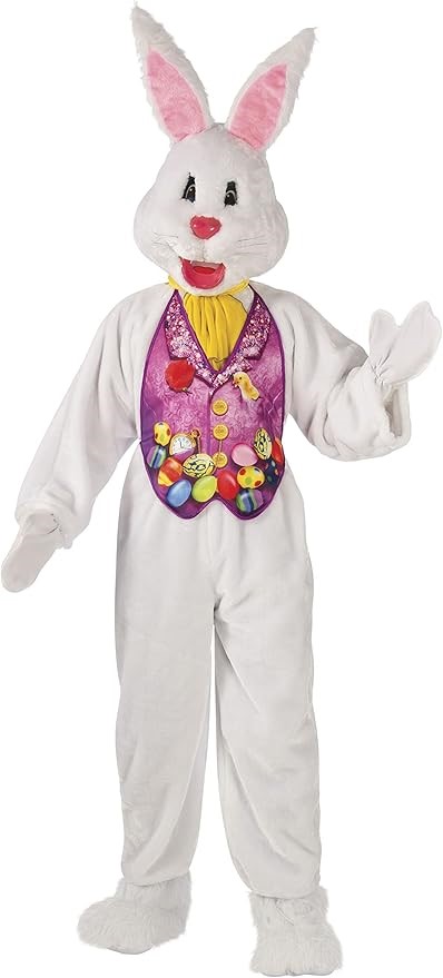 RUBIE'S COSTUMES Men's Super Deluxe 2X-Large Mascot Bunny Costume, Multi-Co
