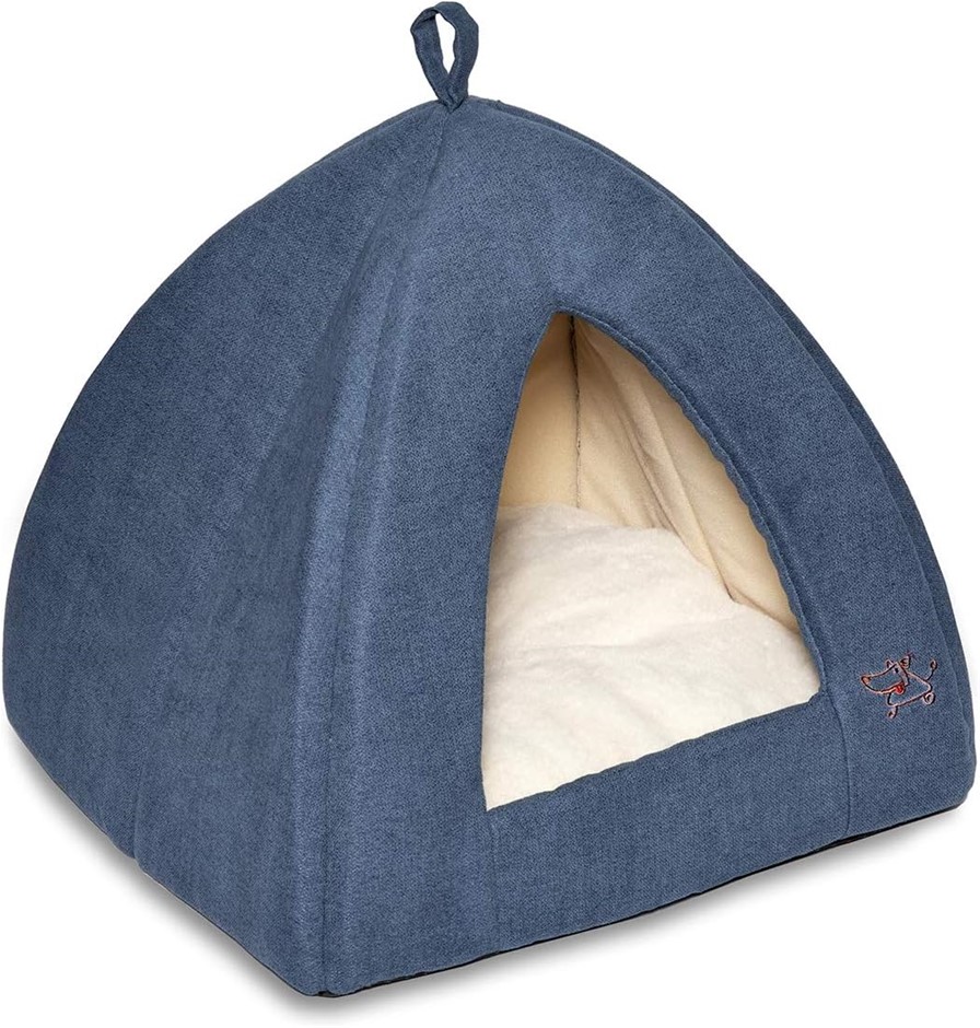 BEST PET SUPPLIES Pet Tent, Soft Bed, 19" x 19" x 19", Navy.