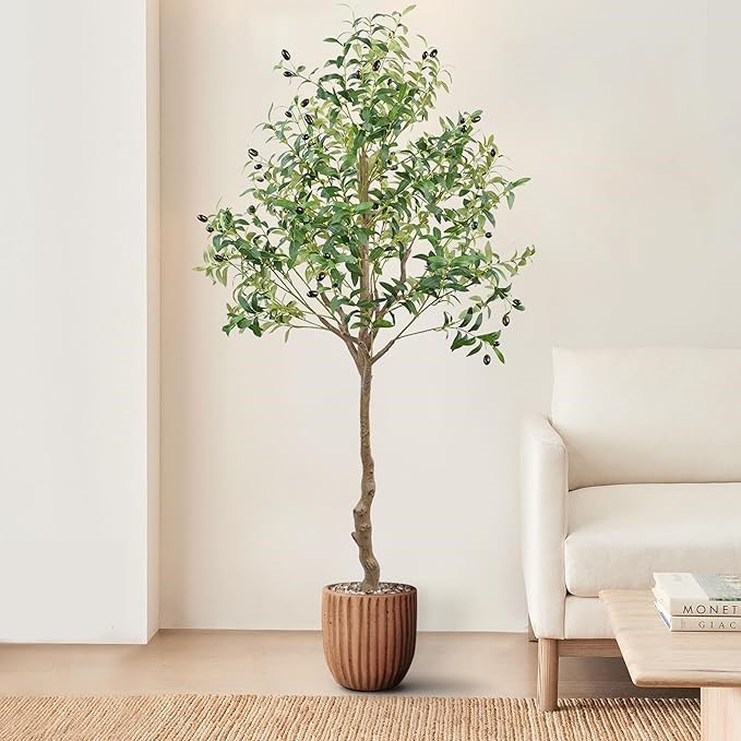 ANTING Artificial Olive Tree, 6ft (182.88 cm)Tall Faux Olive Trees with Pot