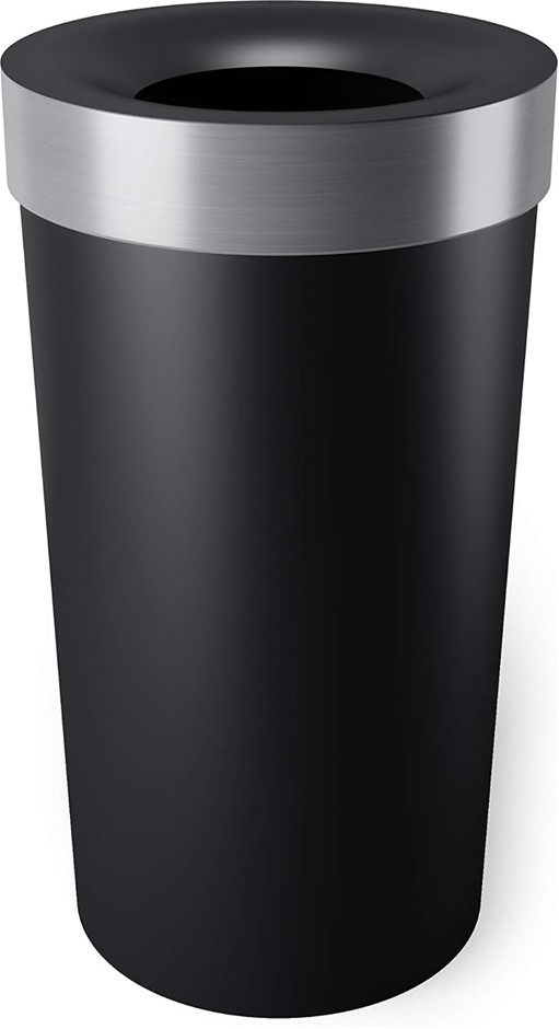 UMBRA Vento Trash Can, Black/Nickel.
