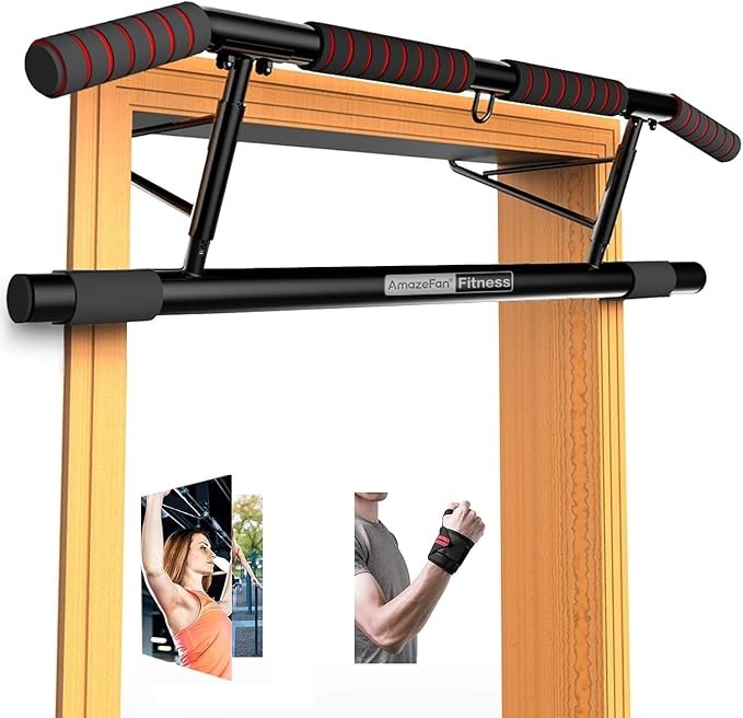 AMAZEFAN Pull Up Bar Doorway with Ergonomic Grip, For Home Gym Exercise.