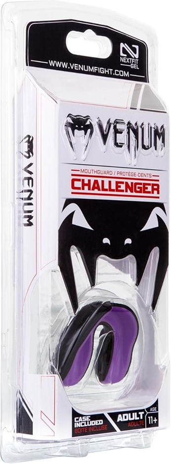 VENUM Mouthguard Challenger, Unisex Senior, 11+ Year, Black/Purple.