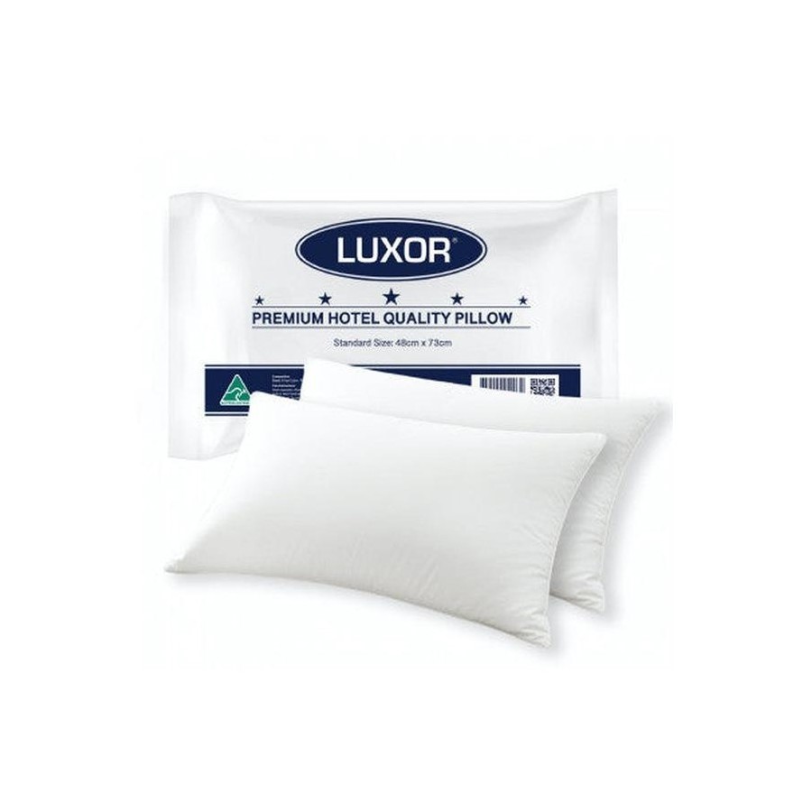 LUXOR LINEN Australian Made Hotel Quality Pillow Standard Size, Medium Firm