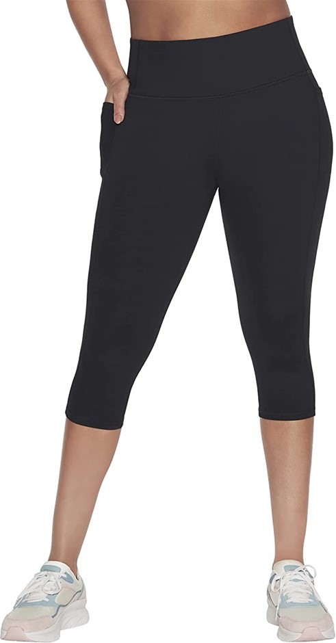 SKECHERS Women's GoFlex High Waist Mid Calf Leggings, Size S, Nylon/Spandex