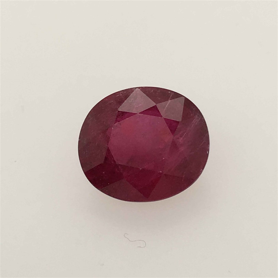 4.43ct One Stone Loose Natural Tourmaline (Rubellite) Oval With AIG Cert.