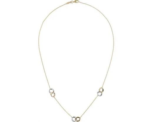 9K YELLOW GOLD 2TONE DOUBLERING NECKLACE 45cm Auction (0021-2578497 ...