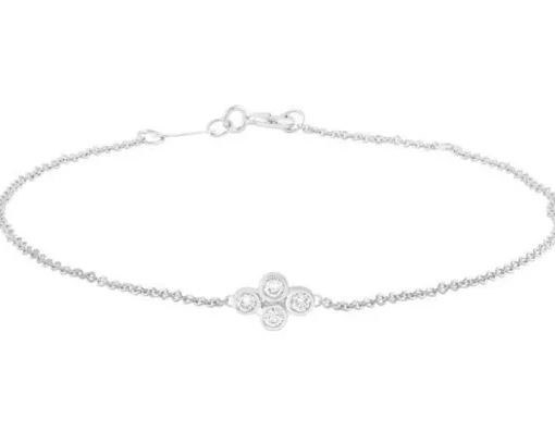 9K WHITE GOLD 0.15CT HI I1 DIAMOND Bracelet 17+2c