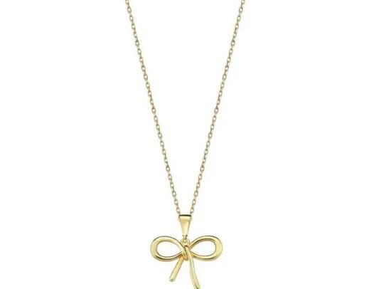 9K YELLOW GOLD PETITE BOW NECKLACE 40-45cm
