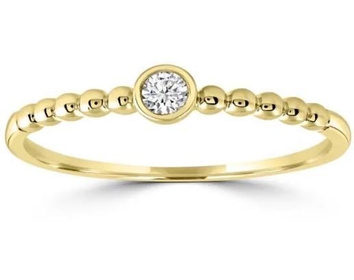 9K Yellow GOLD 0.08CT HI I1 DIAMOND RING