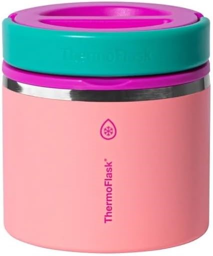 Thermoflask 20 oz Insulated Food Jar, Pink. Hot 12 Hours Cold 24 Hours.