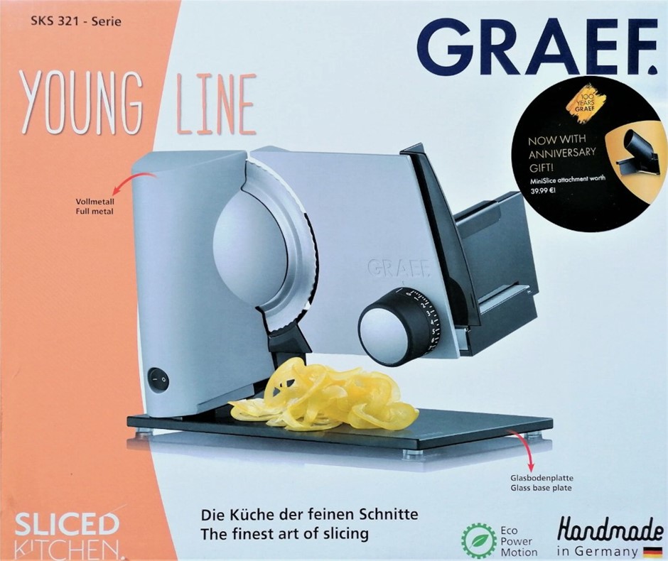 Graef SKS 321 series electric all-purpose slicer + 2nd blade + mini-slice a