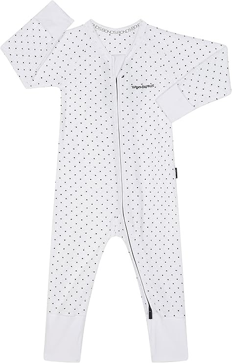 BONDS Unisex-baby Zippy - Terry Poodlette Zip Wondersuit, Grey & Steel Spot