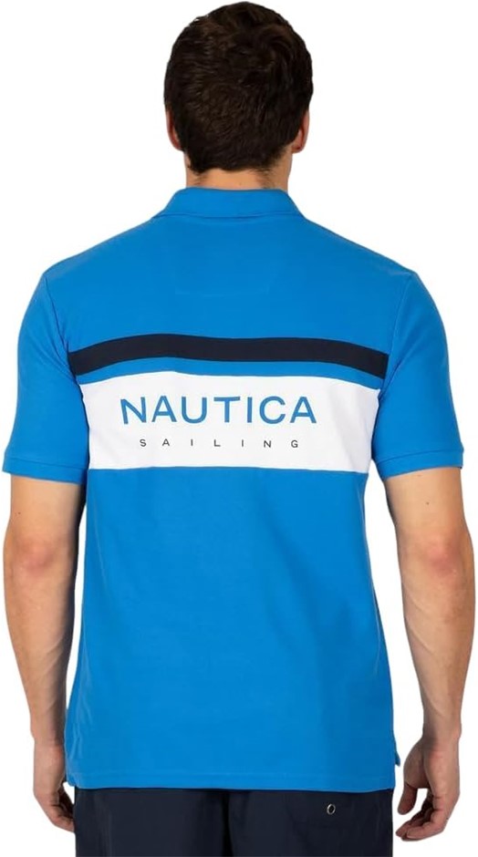NAUTICA Men's Maddox Polo Shirt, Blue, XX-Large