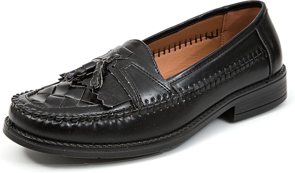 DEER STAGS Men's Herman Jet Black Tassel Loafer Size, 10W