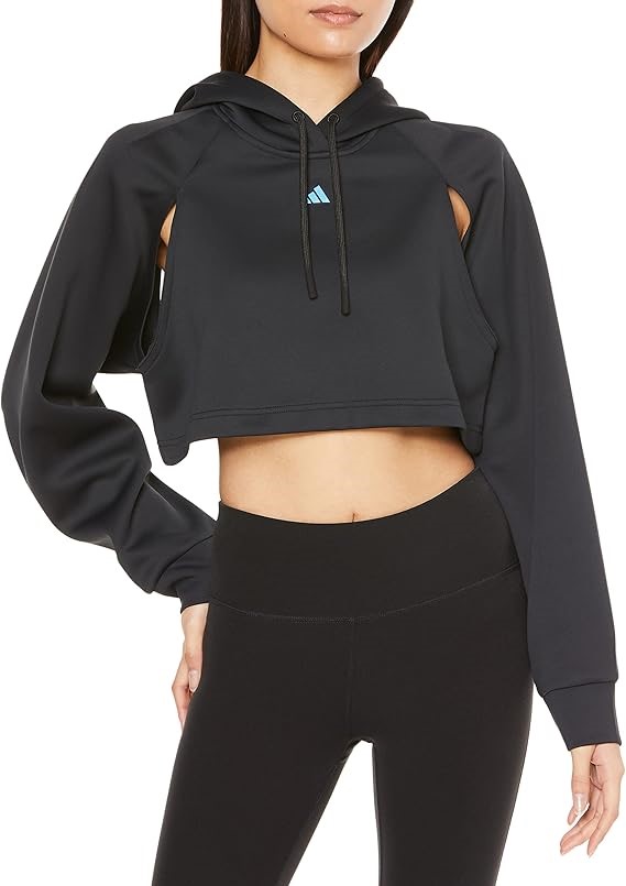 ADIDAS VW088 HIIT Aero Lady Cropped Training Hoodie, Size L