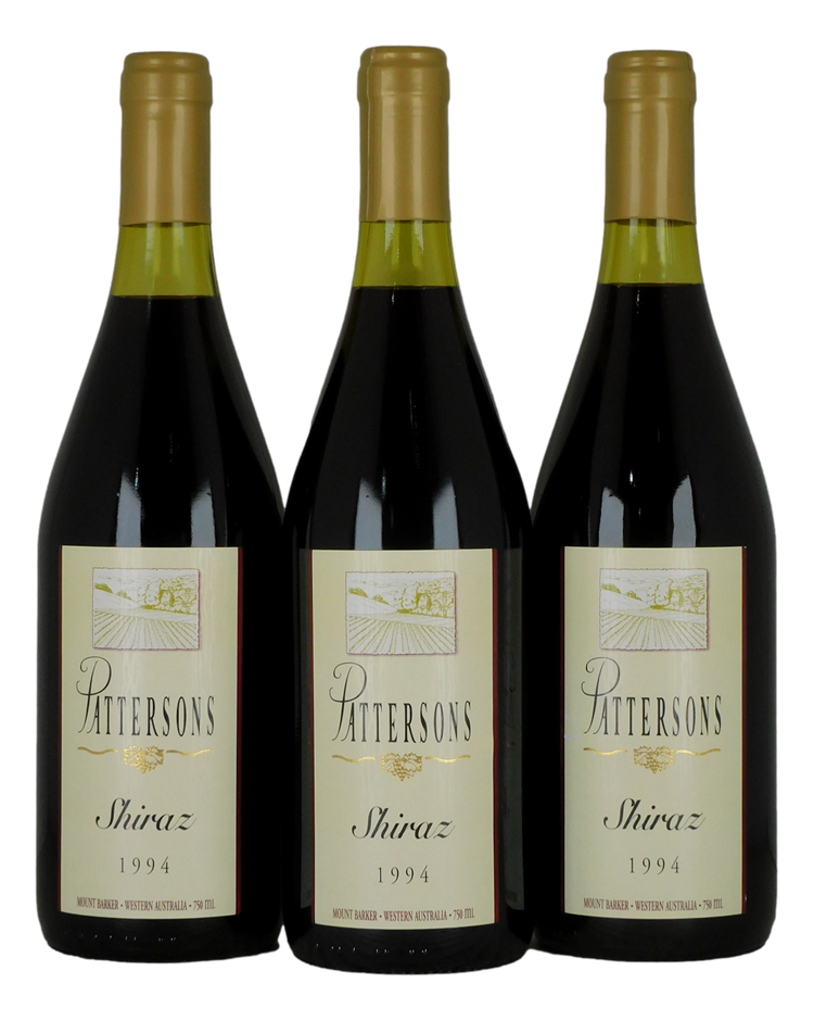Pattersons Shiraz 1994 (3x 750mL), WA
