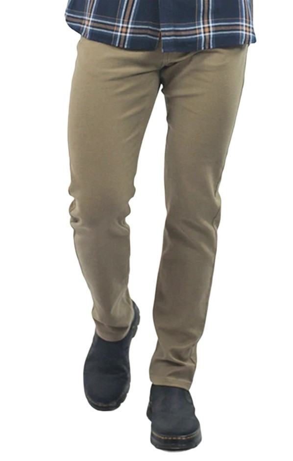 JACHS Men's Loopback Pants, Size 32x30, 75% Cotton, Dark Khaki.