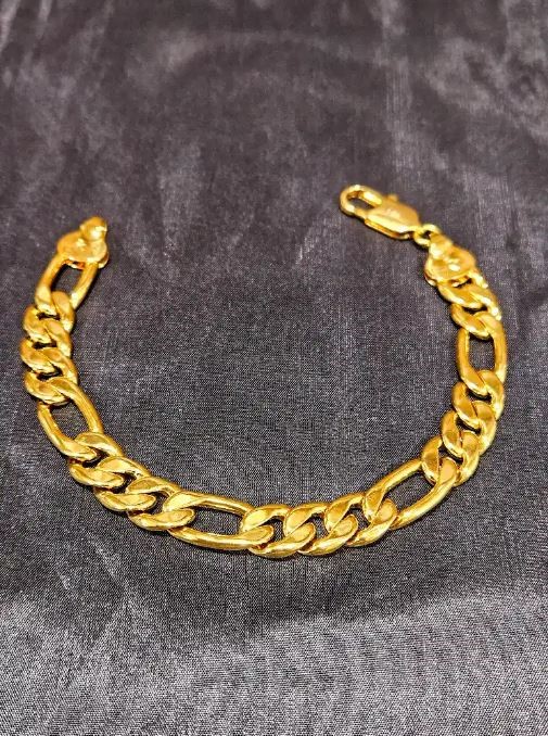 18k Italy Stamped Solid Yellow Gold Filled Bracelet-Quality Guarantee-19cm