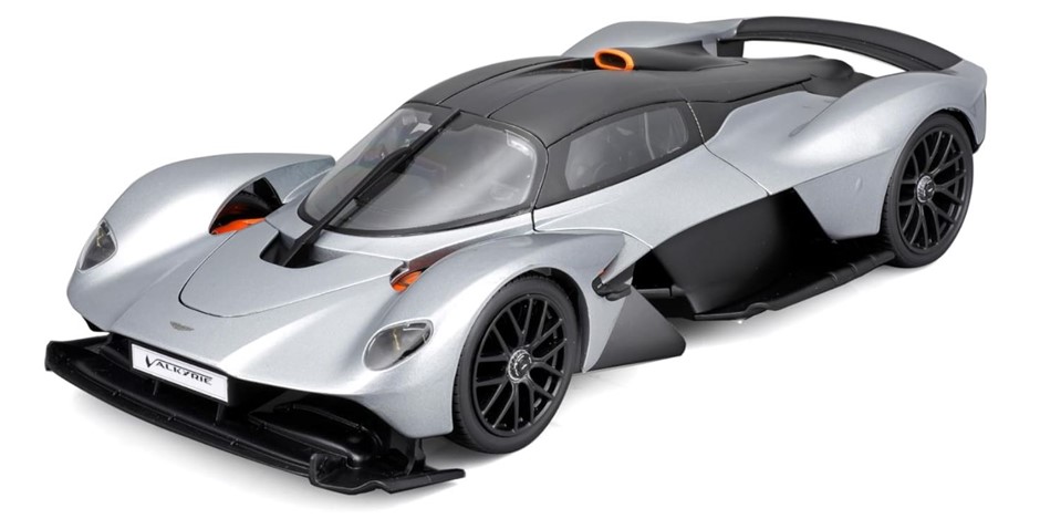 MAISTO Aston Martin Valkyrie Die Cast Car Model, Silver. N.B: Damaged packa