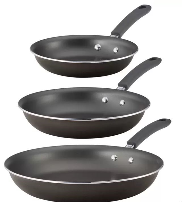 TRAMONTINA Sauté Pan 3 Piece Set, Metallic Pewter. NB: Minor use, not in or