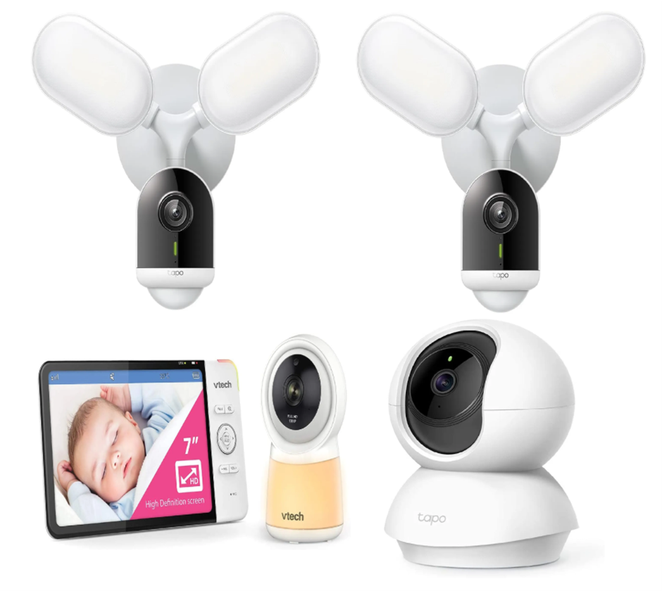 4 x Assorted Home Wi-Fi Security Cameras. 1 x TP-LINK Tapo Pan/ Tilt Wifi C