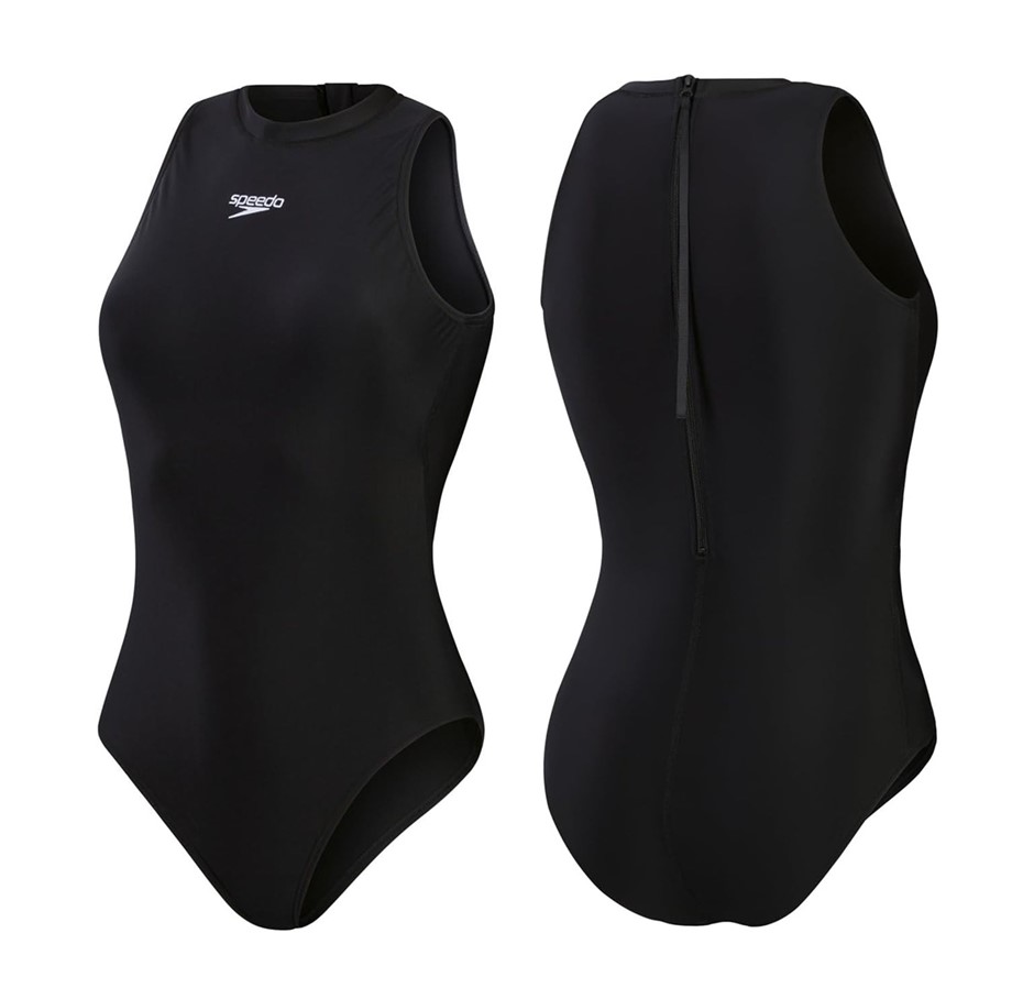 SPEEDO Women's Hydrasuit Flex Swimsuit, Size AU12 / US8, Black/White, 8-003