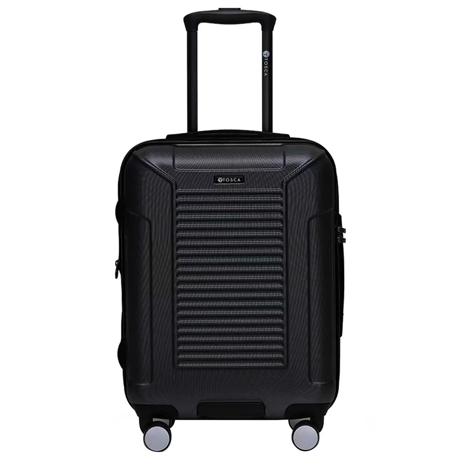 TOSCA Matrix Range Luggage, 55cm Carry-on Suitcase, Black