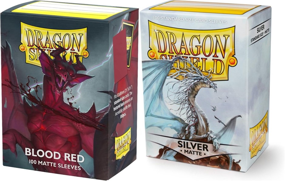 ARCANE TINMEN Dragon Shield Matte Card Sleeves, 100-Pack: Silver & Blood Re