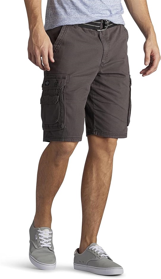 LEE Men's Belted Cargo Shorts, Size 42, 100% Cotton, Shiner, 102183324. Bu