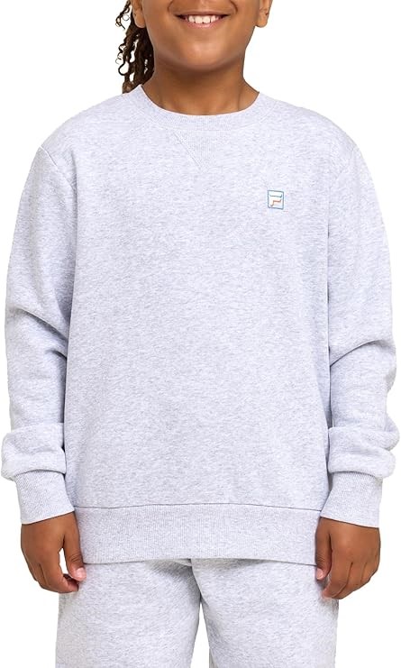 FILA Kid's Cali Crew, Light Grey Marle, 8