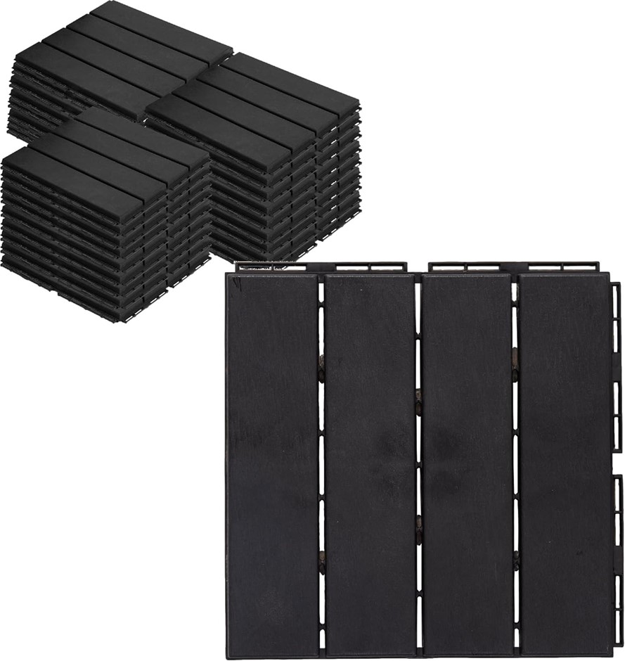 Box of 27pc ASTEROUTDOOR Interlocking Deck Tiles Plastic Waterproof Outdoor