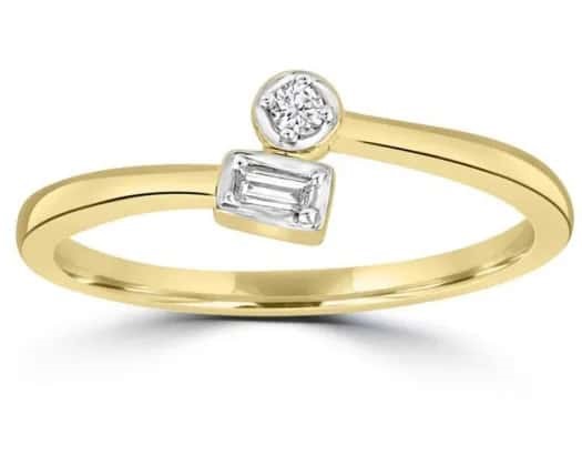 9K Yellow GOLD 0.05CT HI I1 DIAMOND RING