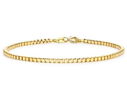 9K Yellow GOLD HLW BOX BRACELET 19cm