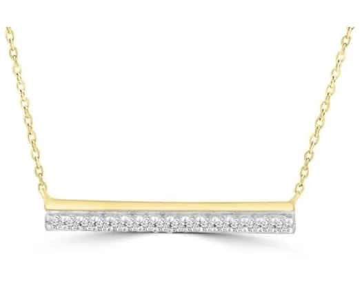9K YELLOW GOLD 0.05CT HI I1 DIAMOND NECKLACE 40-50