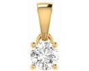 18K Yellow Gold 0.25CT GH I1 DIAMOND 4 CLAW PENDANT
