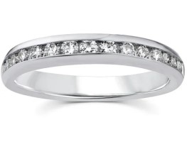 9K WHITE GOLD 0.50ct F VS LAB DIAMOND CHANNEL SET BAND