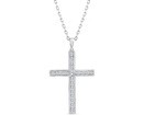 9K WHITE GOLD 1.00ct F VS LAB DIAMOND CROSS NECKLACE 40-45cm