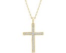 9K YELLOW GOLD 1.00ct F VS LAB DIAMOND CROSS NECKLACE 40-45cm