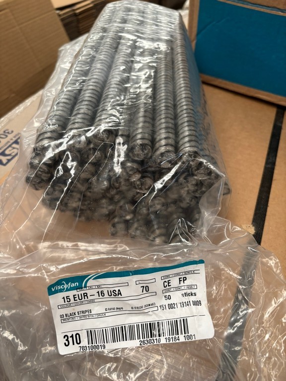 Pallet of Misc. Viscofan Plastic Sausage Casings and Fibrous Casings
