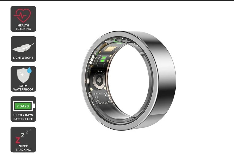 Kogan Aura Smart Ring (Silver, Size 11)