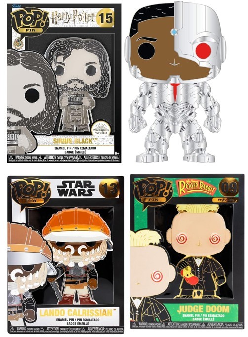 4 x Assorted FUNKO 4-inch Pop Enamel Pins Including Harry Potter: Sirius Bl