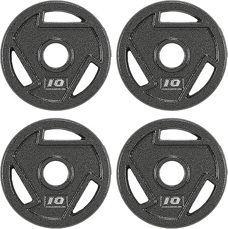 BALANCEFROM Cast Iron Plate Weight Plate, 10LBS Each, Set Of 4.