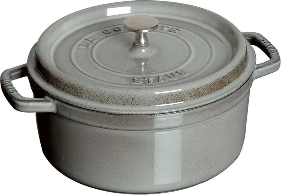 STAUB 1102618 Round Cocotte, 5.5 quart, Graphite Grey.