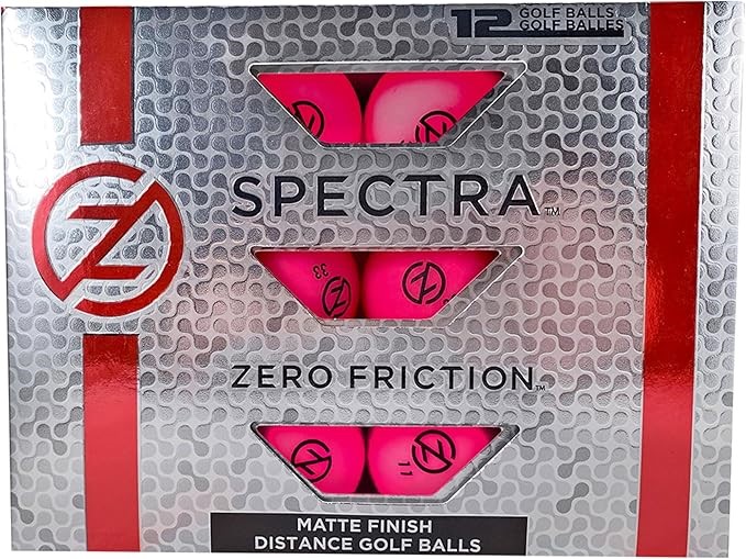 ZERO FRICTION Spectra Golf Balls, 12pk, Neon Fuchsia.