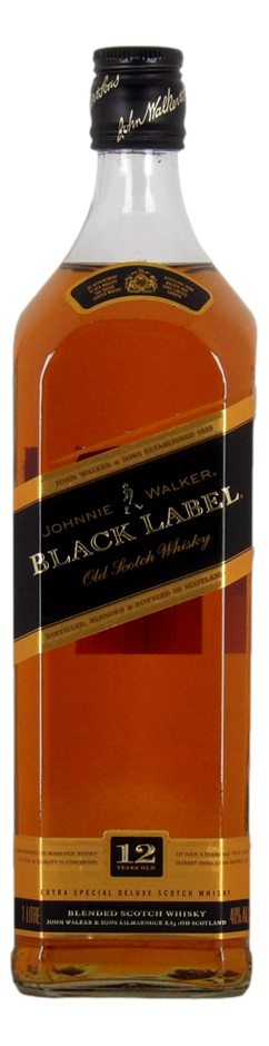 Johnnie Walker Black Label Old Scotch Whisky (1x 1L), Scotland.