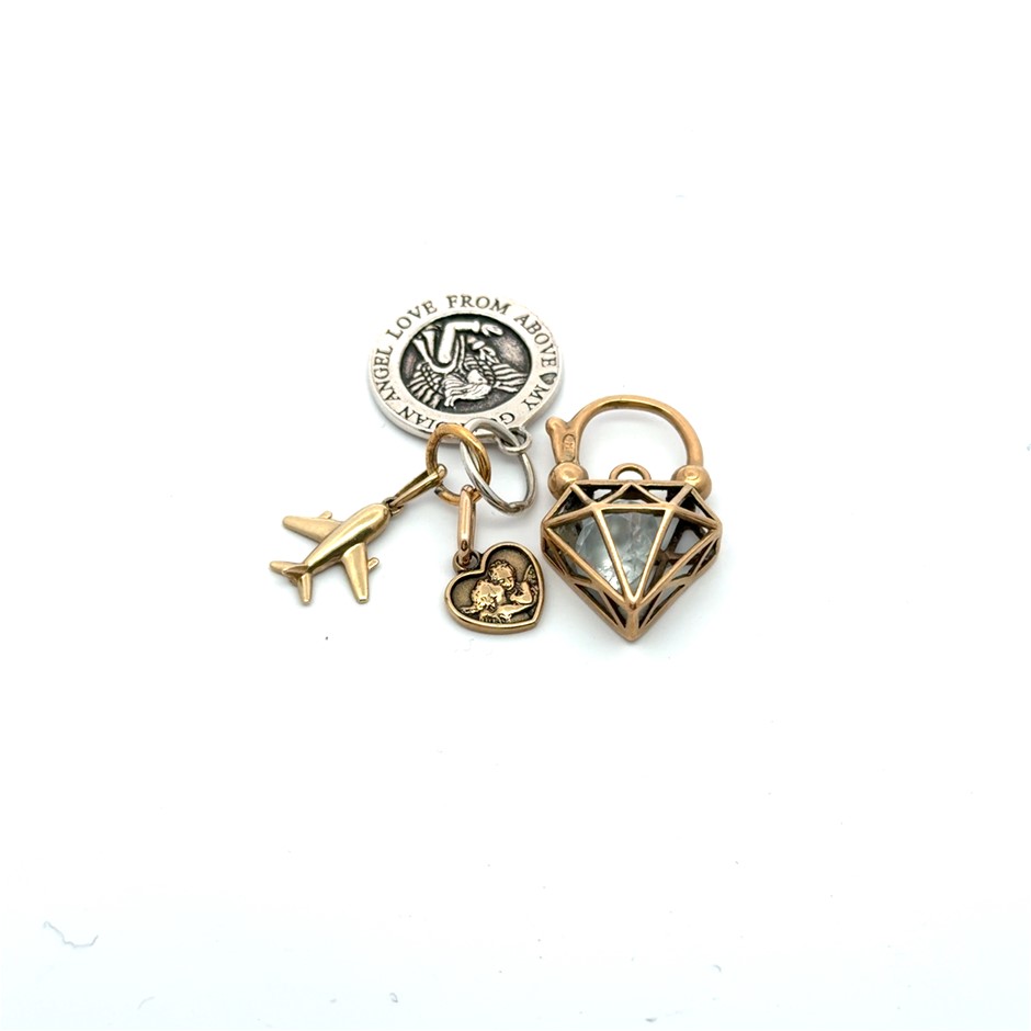 9ct Yellow Gold & Sterling Silver Charms