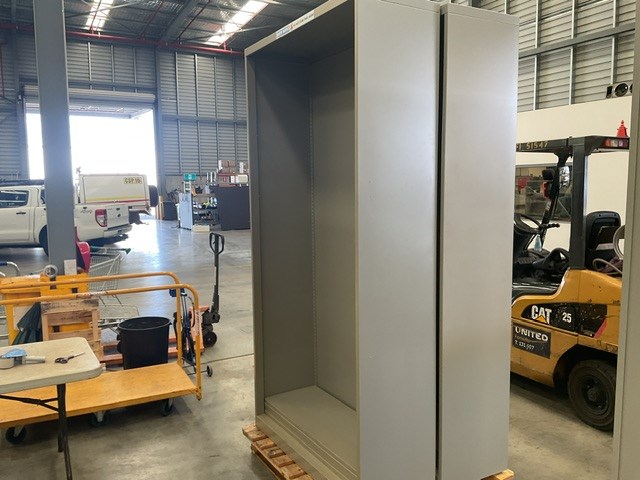 <p>2 x Metal Shelving Units</p>