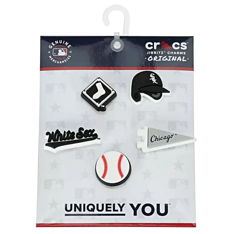 CROCS Jibbitz Sport Shoe Charms, MLB Chicago White Sox, 5 Pack
