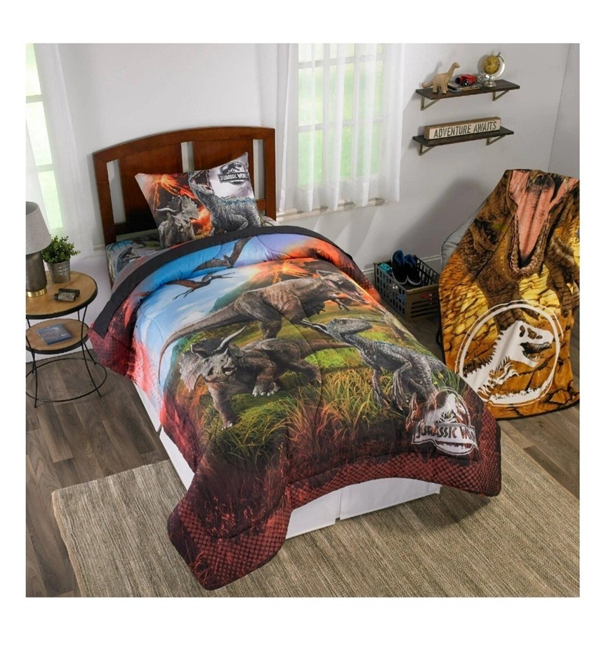JURASSIC WORLD 4pc Microfiber Full Sheet Set.